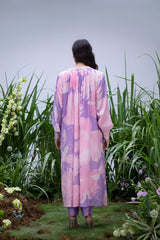 Purple Wildflower Angrakha Maxi with Pants