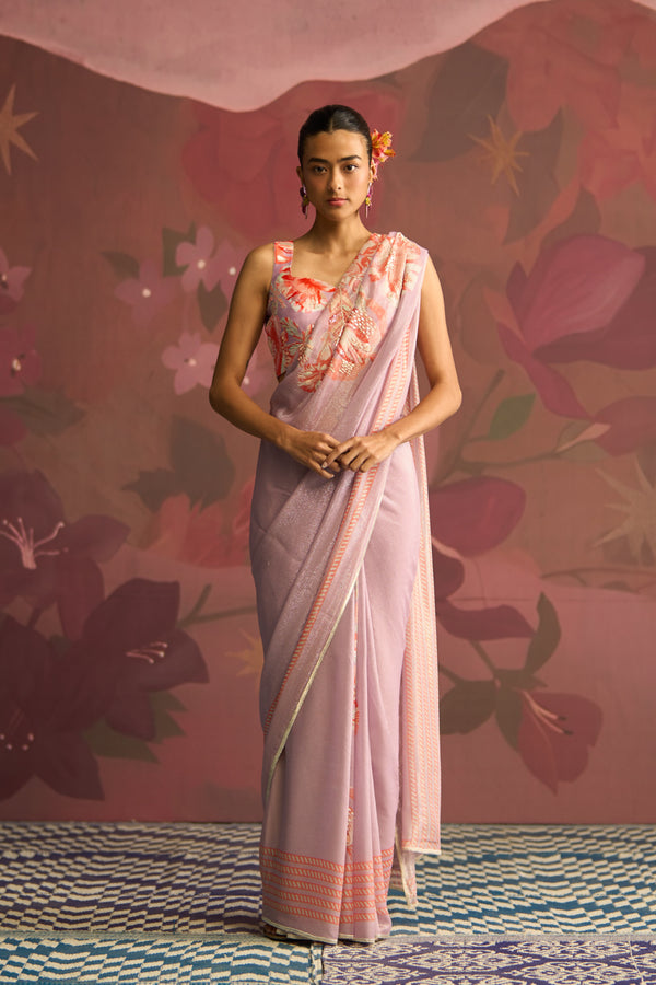 Blush Veil Saree