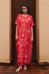 Coral Oversized Kurta Set