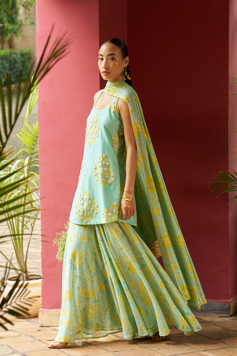 Azure Sleeveless Sharara Archana Shah Azure Sleeveless Sharara Archana Shah