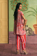Rose Orchard Floral Silk Co-ord Set - Archana Shah
