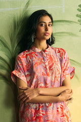Rose Orchard Floral Silk Co-ord Set - Archana Shah