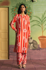 Scarlet Rhythm Kurta Set