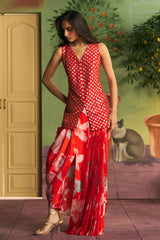 Crimson Garden Skirt Set