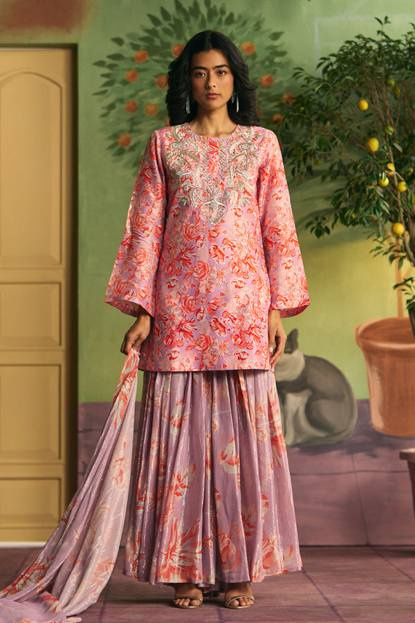 Coral Garden Sharara Set
