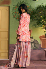 Coral Garden Sharara Set