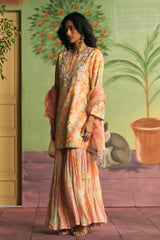 Apricot Petal Garden Sharara Set