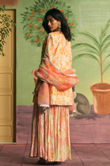 Apricot Petal Garden Sharara Set