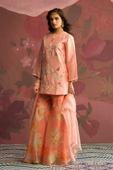 Peach Ember Sharara Set