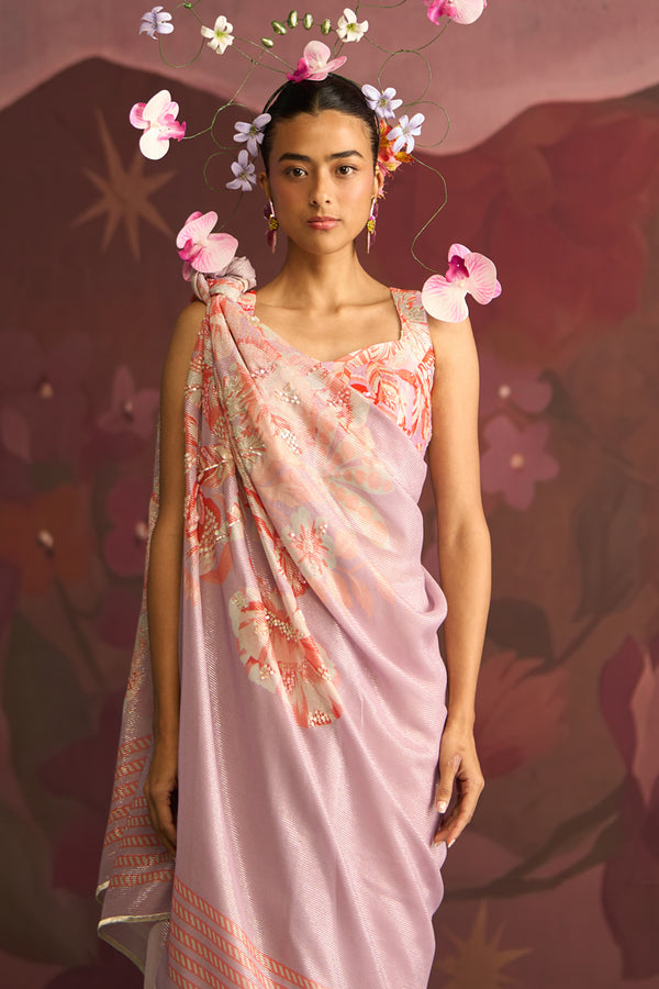 Blush Veil Saree