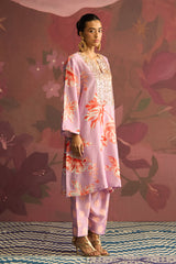 Lilac Gleam Floral printed Designer Kurta Set - Archana Shah