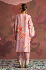 Lilac Gleam Floral printed Designer Kurta Set - Archana Shah