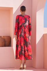 Brown Moroccan Chain Stitch Maxi