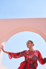 Brown Moroccan Chain Stitch Maxi