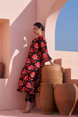 Black Shell Print Kurta Set