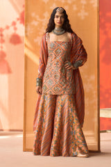 Gul Katha Silk Sharara Set