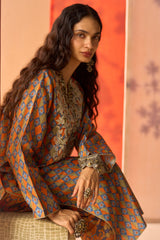 Neel Katha Zari Embroidery Silk Kurta Set