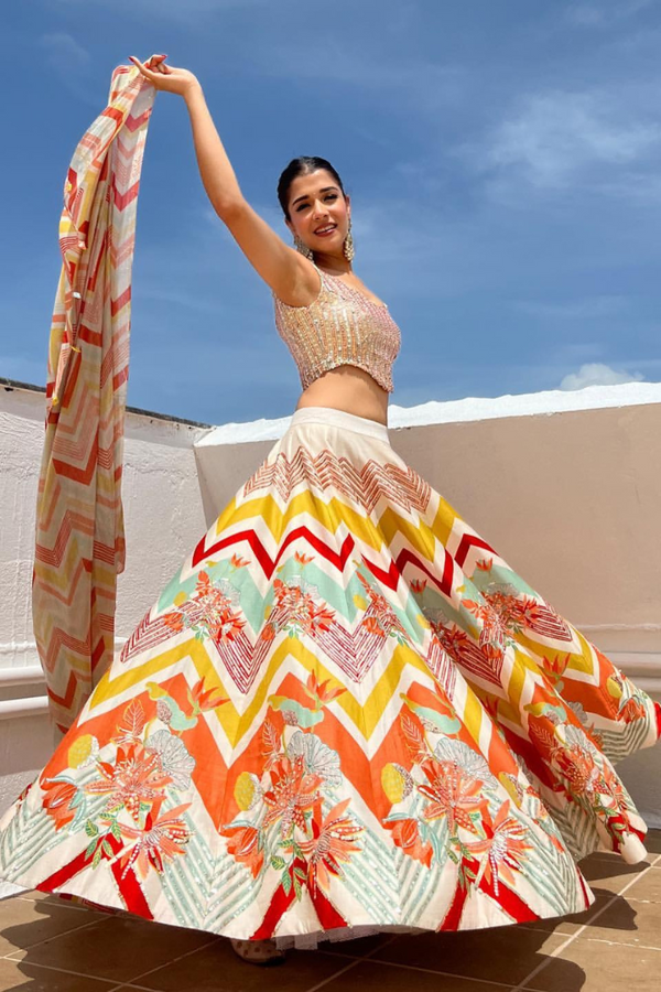 Sukhmani Gambhir In Chevron Lehenga Set