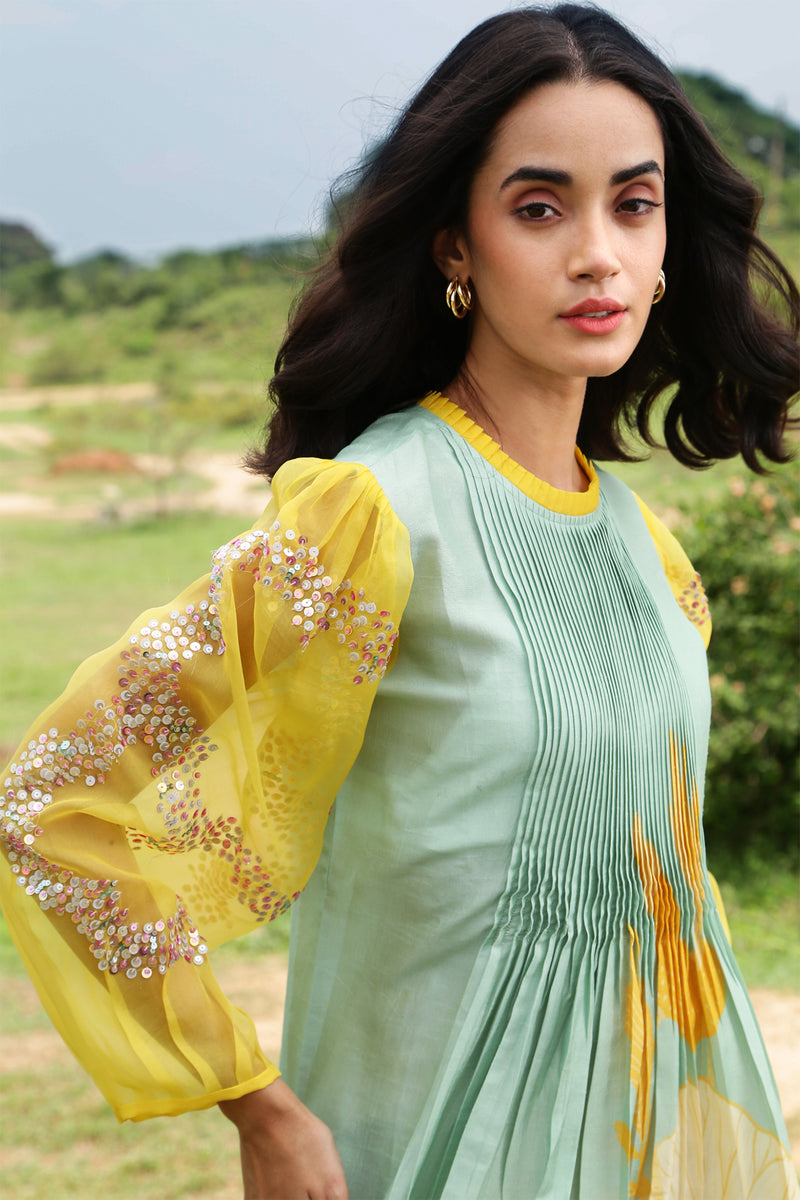 Blue Pleated Tunic