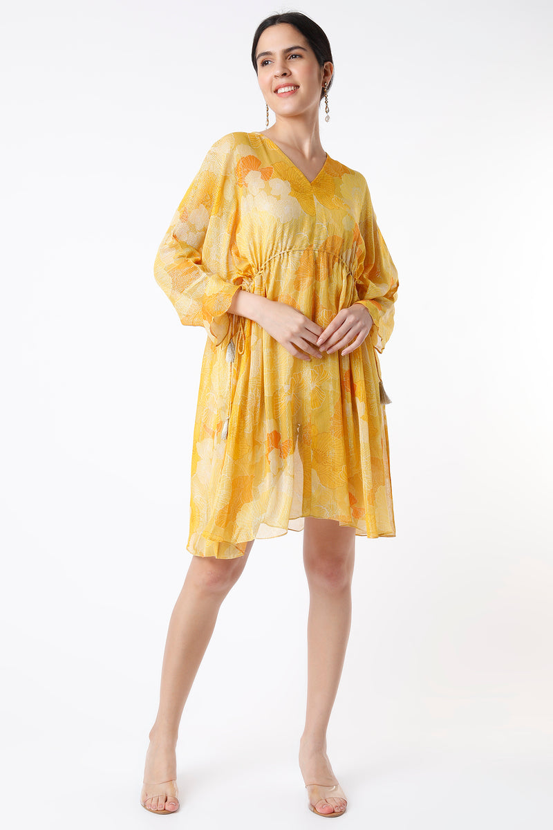 Yellow Monotone Kaftan