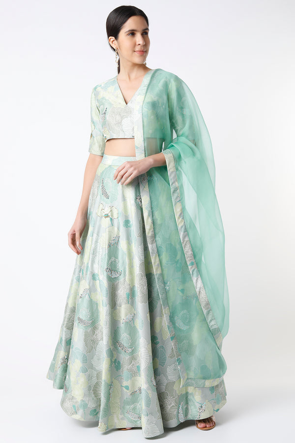 Printed Lehenga & Blouse With Dupatta