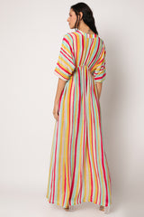 Stripe Drawstring Kaftan