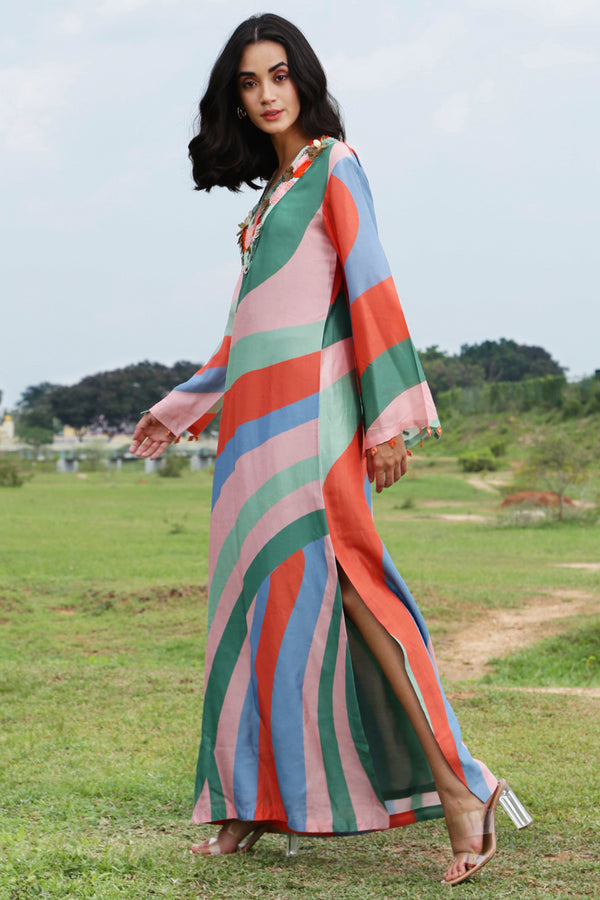 Tropical Orange Maxi Dress
